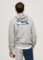 Men Grey Marl Pepe Jeans Adjustable Cotton Hoodie 60J40896 - Image 4