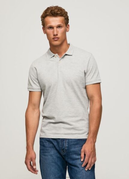 Men Grey Marl Pepe Jeans Logo T-Shirt 60J401084