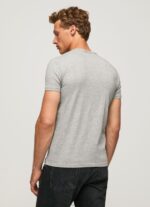 Men Grey Marl Pepe Jeans Printed Logo Cotton T-Shirt 60J401013 - Image 4