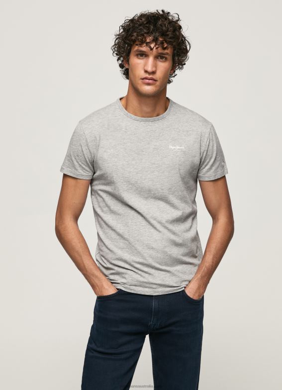 men_grey_marl_pepe_jeans_printed_logo_cotton_t_shirt_60j401013.jpg Men Grey Marl Pepe Jeans Printed Logo Cotton T-Shirt 60J401013 - Image 1