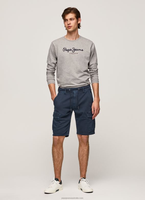 Men Grey Marl Pepe Jeans Printed Logo Cotton T-Shirt 60J401017 - Image 2