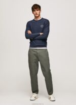 Men Indigo Pepe Jeans Pick Rounded Collar Jersey 60J40858 - Image 2