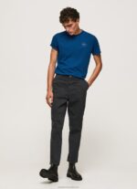 Men Indigo Pepe Jeans Printed Logo Cotton T-Shirt 60J40968 - Image 2
