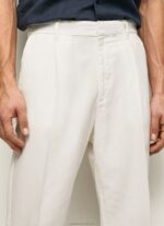 Men Ivory Pepe Jeans Arrow Relaxed Fit Chino Pants 60J401102 - Image 3
