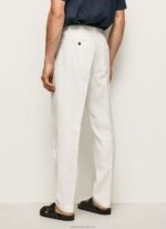 Men Ivory Pepe Jeans Arrow Relaxed Fit Chino Pants 60J401102 - Image 4