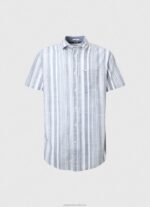 Men Jarman Pepe Jeans Luther Slim Fit Striped Shirt 60J401056 - Image 5