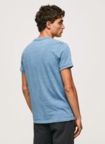 Men Light Blue Pepe Jeans Baker Collar Cotton T-Shirt 60J40965 - Image 4