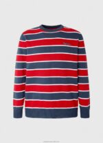 Men Multi Pepe Jeans Striped Print Cotton Jersey 60J40861 - Image 5