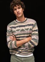 Men Multi Pepe Jeans Striped Round Collar Jersey 60J40857