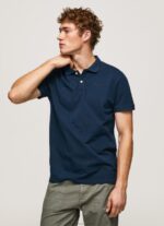 Men Navy Pepe Jeans Logo T-Shirt 60J401078 - Image 3