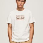 Men Off White Pepe Jeans Photo Print T-Shirt 60J40988