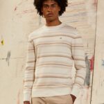 Men Off White Pepe Jeans Striped Print Cotton Jersey 60J40866
