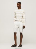 Men Off White Pepe Jeans Striped Print Cotton Jersey 60J40866 - Image 3