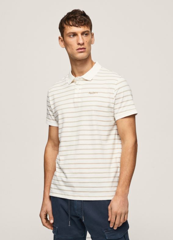 men_off_white_pepe_jeans_striped_print_polo_shirt_60j401092.jpg Men Off White Pepe Jeans Striped Print Polo Shirt 60J401092 - Image 1