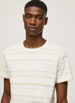 Men Off White Pepe Jeans Striped Print T-Shirt 60J40994 - Image 3