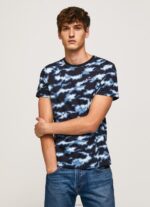 Men Ozzy Pepe Jeans Camouflage Print T-Shirt 60J40922