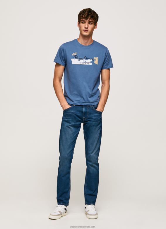 Men Ozzy Pepe Jeans Cotton T-Shirt With Brushes Logo 60J40929 - Image 2