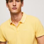 Men Shine Pepe Jeans Embroidered Logo Pique Polo Shirt 60J401081