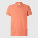 Men Squash Orange Pepe Jeans Polo Shirt Cotton Linen 60J401088