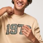 Men Stone Pepe Jeans 1973 Logo Cotton Jumper 60J40889