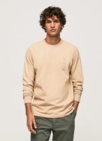 Men Stone Pepe Jeans Long Sleeved Cotton T-Shirt 60J40913 - Image 2