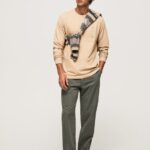 Men Stone Pepe Jeans Long Sleeved Cotton T-Shirt 60J40913