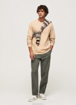 Men Stone Pepe Jeans Long Sleeved Cotton T-Shirt 60J40913