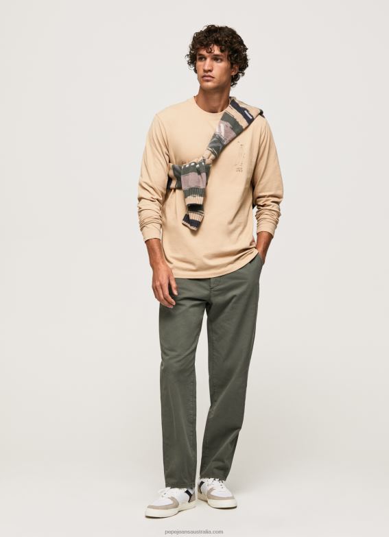 men_stone_pepe_jeans_long_sleeved_cotton_t_shirt_60j40913.jpg Men Stone Pepe Jeans Long Sleeved Cotton T-Shirt 60J40913 - Image 1