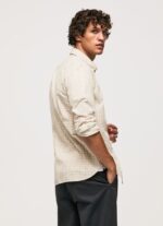 Men Stone Pepe Jeans Regular Fit Poplin Cotton Shirt 60J401042 - Image 4