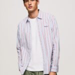 Men Studio Red Pepe Jeans Lister Fil-A-Fil Slim Fit Shirt 60J401065
