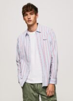 Men Studio Red Pepe Jeans Lister Fil-A-Fil Slim Fit Shirt 60J401065