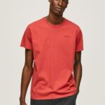 Men Studio Red Pepe Jeans Printed Logo Cotton T-Shirt 60J40946