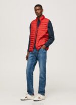 Men Studio Red Pepe Jeans Zip Fastened Padded Waistcoat 60J40843 - Image 2