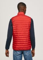 Men Studio Red Pepe Jeans Zip Fastened Padded Waistcoat 60J40843 - Image 4