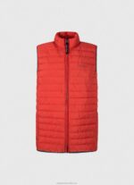 Men Studio Red Pepe Jeans Zip Fastened Padded Waistcoat 60J40843 - Image 5