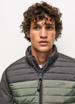 Men Washed Black Pepe Jeans Colour Block Padded Waistcoat 60J40840 - Image 3