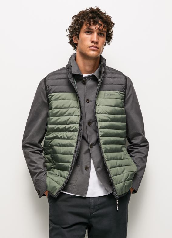 men_washed_black_pepe_jeans_colour_block_padded_waistcoat_60j40840.jpg Men Washed Black Pepe Jeans Colour Block Padded Waistcoat 60J40840 - Image 1