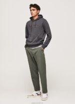 Men Washed Black Pepe Jeans Cotton Hoodie 60J40875 - Image 2