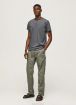 Men Washed Black Pepe Jeans Embroidered Logo T-Shirt 60J40976 - Image 2