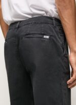 Men Washed Black Pepe Jeans Loose Fit Chino Pants 60J401103 - Image 4