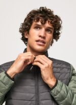 Men Washed Black Pepe Jeans Padded Down Jacket 60J40837 - Image 3