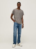 Men Washed Black Pepe Jeans Printed Logo Cotton T-Shirt 60J40927 - Image 2