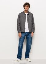Men Washed Black Pepe Jeans Relaxed Fit Twill Overshirt 60J401047 - Image 2