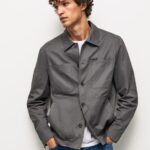 Men Washed Black Pepe Jeans Relaxed Fit Twill Overshirt 60J401047