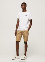 Men White Pepe Jeans 1973 Logo Cotton T-Shirt 60J40950 - Image 2