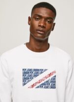 Men White Pepe Jeans Flag Logo Jumper 60J40899 - Image 3