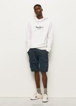 Men White Pepe Jeans High Density Logo Jumper 60J40903