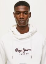 Men White Pepe Jeans High Density Logo Jumper 60J40903 - Image 3