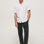 Men White Pepe Jeans Lastingham Short Sleeved Shirt 60J401060