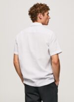 Men White Pepe Jeans Lastingham Short Sleeved Shirt 60J401060 - Image 4